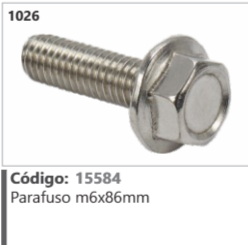 1026 Código 15584 Parafuso m6x86mm