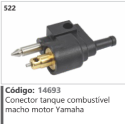 522 Código 14693 Conector tanque combustível macho motor Yamaha