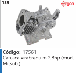 139 Código 17561 Carcaça virabrequim 2,8hp (mod. Mitsubishi) ARGON