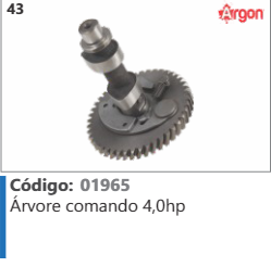 43 Código 01965 Árvore comando 4,0hp ARGON