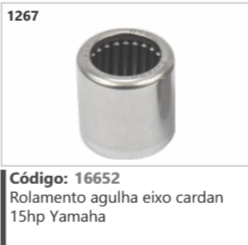 1267 Código 16652 Rolamento agulha eixo cardan 15hp Yamaha