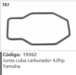 787 Código 19362 Junta cuba carburador 4,0hp Yamaha