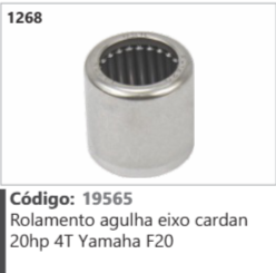 1268 Código 19565 Rolamento agulha eixo cardan 20hp 4T Yamaha F20