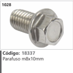 1028 Código 18337 Parafuso m8x10mm