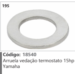 195 Código 18540 Arruela vedação termostato 15hp Yamaha
