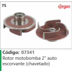 75 Código 07341 Rotor motobomba 2° auto escorvante (chavetado) ARGON