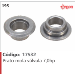 195 Código 17532 Prato mola válvula 7,0hp ARGON