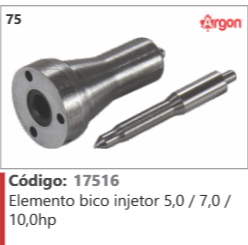 75 Código 17516 Elemento bico injetor 5,0 / 7,0 / 10,0hp ARGON