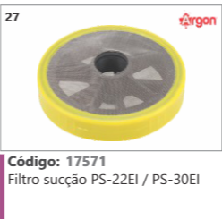 27 Código 17571 Filtro sucção PS-22EI / PS-30E1 ORGAN