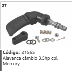 27 Código 21565 Alavanca cambio 3,5hp completo Mercury