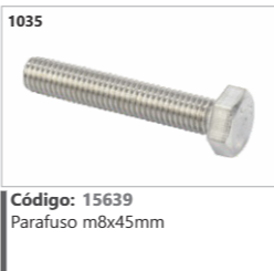 1035 Código 15639 Parafuso m8x45mm