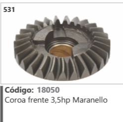 531 Código 18050 Coroa frente 3,5hp Maranello