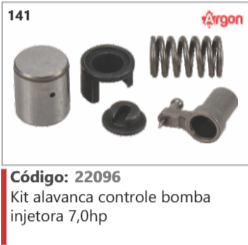 141 Código 22096 Kit alavanca controle bomba injetora 7,0hp ARGON
