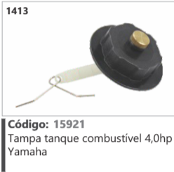 1413 Código 15921 Tampa tanque combustível 4,0hp Yamaha