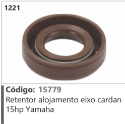 1221 Código 15779 Retentor alojamento eixo cardan 15hp Yamaha