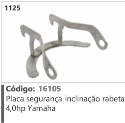 1125 Código 16105 Placa segurança inclinação rabeta 4,0hp Yamaha