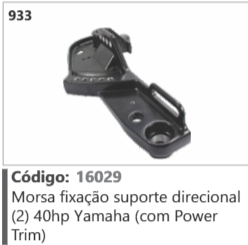 933 Código 16029 Morsa fixação suporte direcional (2) 40hp Yamaha (com Power Trim)