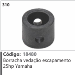310 Código 18480 Borracha vedação escapamento 25hp Yamaha