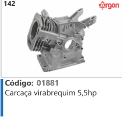142 Código 01881 Carcaça virabrequim 5,5hp ARGON