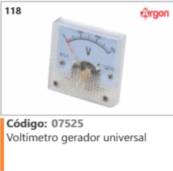 118 Código 07525 Voltimetro gerador universal ARGON