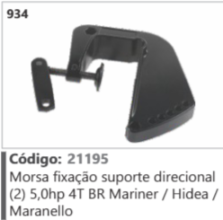 934 Código 21195 Morsa fixação suporte direcional (2) 5,0hp 4T BR Mariner / Hidea / Maranello