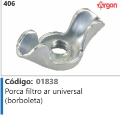 406 Código 01838 Porca filtro ar universal (borboleta) ARGON