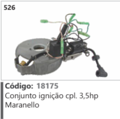 526 Código 18175 Conjunto ignição completo 3,5hp Maranello