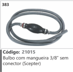 383 Código 21015 Bulbo com mangueira 3/8" sem conector (Scepter)