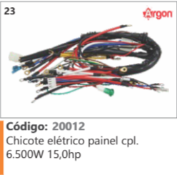 23 Código 20012 Chicote elétrico painel completo 6.500W 15,0hp ARGON