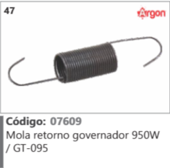 47 Código 07609 Mola retorno governador 950W /GT-095 ARGON