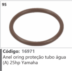 95 Código 16971 Anel oring proteção tubo água (A) 25hp Yamaha