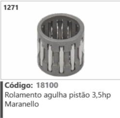 1271 Código 18100 Rolamento agulha pistão 3,5hp Maranello