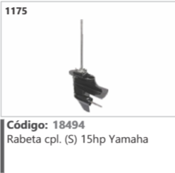 1075 Código 18494 Rabeta completo (S) 15hp Yamaha