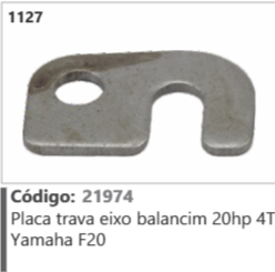 1127 Código 21974 Placa trava eixo balancim 20hp 47 Yamaha F20