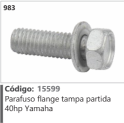 983 Código 15599 Parafuso flange tampa partida 40hp Yamaha