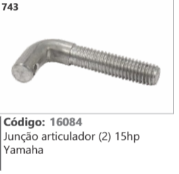 743 Código 16084 Junção articulador (2) 15hp Yamaha
