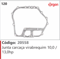 120 Código 20558 Junta carcaça virabrequim 10,0 / 13,0hp ARGON