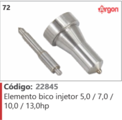 72 Código 22845 Elemento bico injetor 5,0 / 7,0 / 10,0/13,0hp ARGON