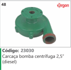 48 Código 23030 Carcaça bomba centrifuga 2,5" (diesel) ARGON