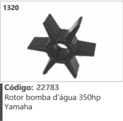 1320 Código 22783 Rotor bomba d'água 350hp Yamaha