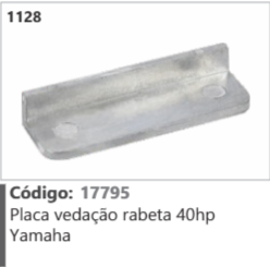 1128 Código 17795 Placa vedação rabeta 40hp Yamaha