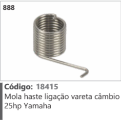 888 Código 18415 Mola haste ligação vareta câmbio 25hp Yamaha