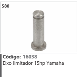 580 Código 16038 Eixo limitador 15hp Yamaha