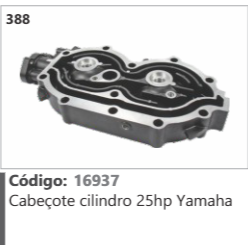 388 Código 16937 Cabeçote cilindro 25hp Yamaha