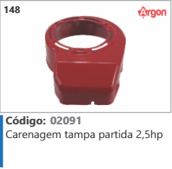 148 Código 02091 Carenagem tampa partida 2,5hp ARGON