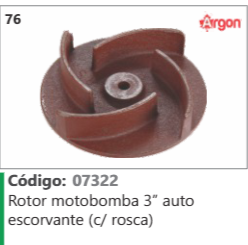 76 Código 07322 Rotor motobomba 3” auto escorvante (c/ rosca) ARGON