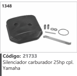 1348 Código 21733 Silenciador carburador 25hp completo Yamaha