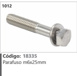 1012 Código 18335 Parafuso m6x25mm