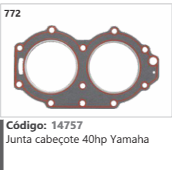 772 Código 14757 Junta cabegote 40hp Yamaha