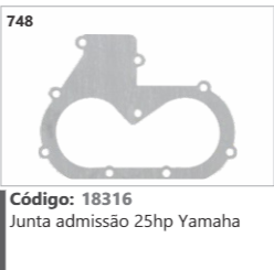 748 Código 18316 Junta admissão 25hp Yamaha